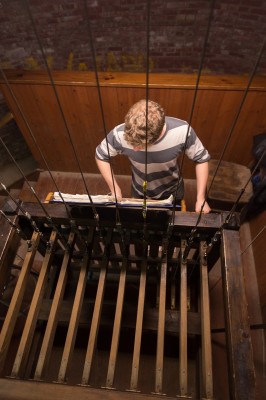 Man playing chimes