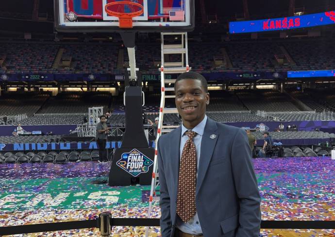 Falk College Graduate ‘Tobi’ Joshuasville Dancing His Way to Top of Sports Industry   