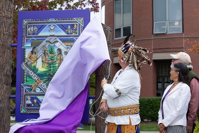 ‘Gayaneñhsä•ʔgo•nah’ by Onondaga Artist Brandon Lazore Makes Its Official Debut on Shaw Quad