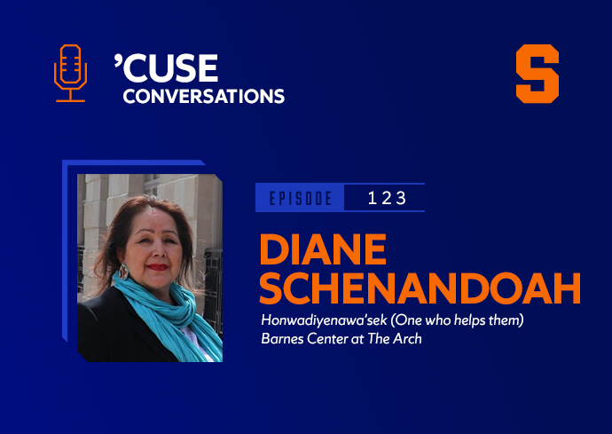 Diane Schenandoah ’11 Shares Indigenous Principles and Practices as Honwadiyenawa’sek (One Who Helps Them) at the Barnes Center (With Podcast)