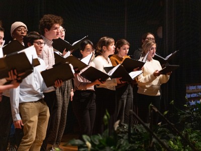 Students singing