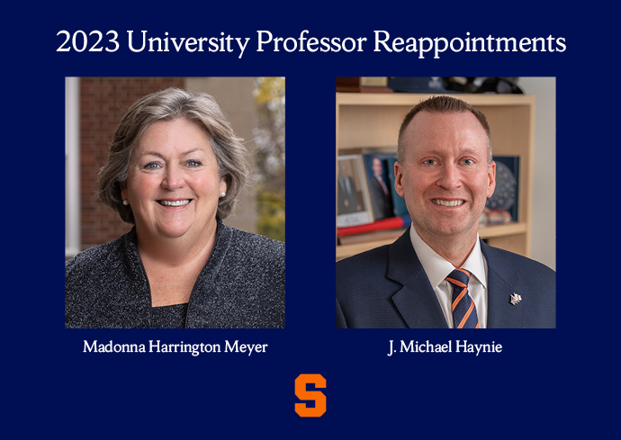 Madonna Harrington Meyer, J. Michael Haynie Reappointed as University Professors