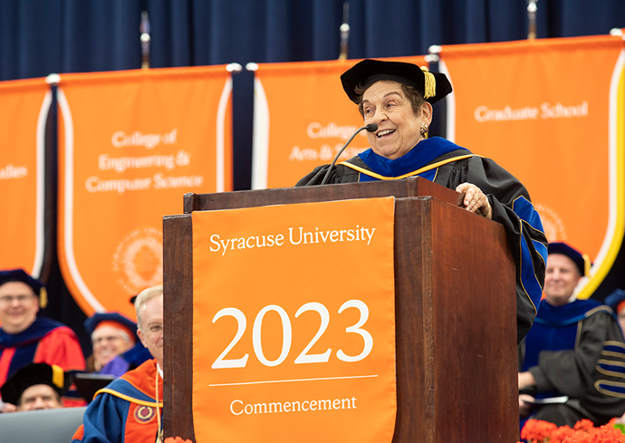 ‘You Have Arrived!’ Commencement Speaker Donna E. Shalala G’70, H’87 Encourages Class of 2023 to ‘Never Play It Safe’ (Video)