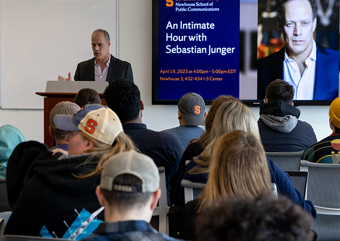 Telling the Stories of War, Sebastian Junger Speaks With Newhouse’s Military Visual Journalism Students