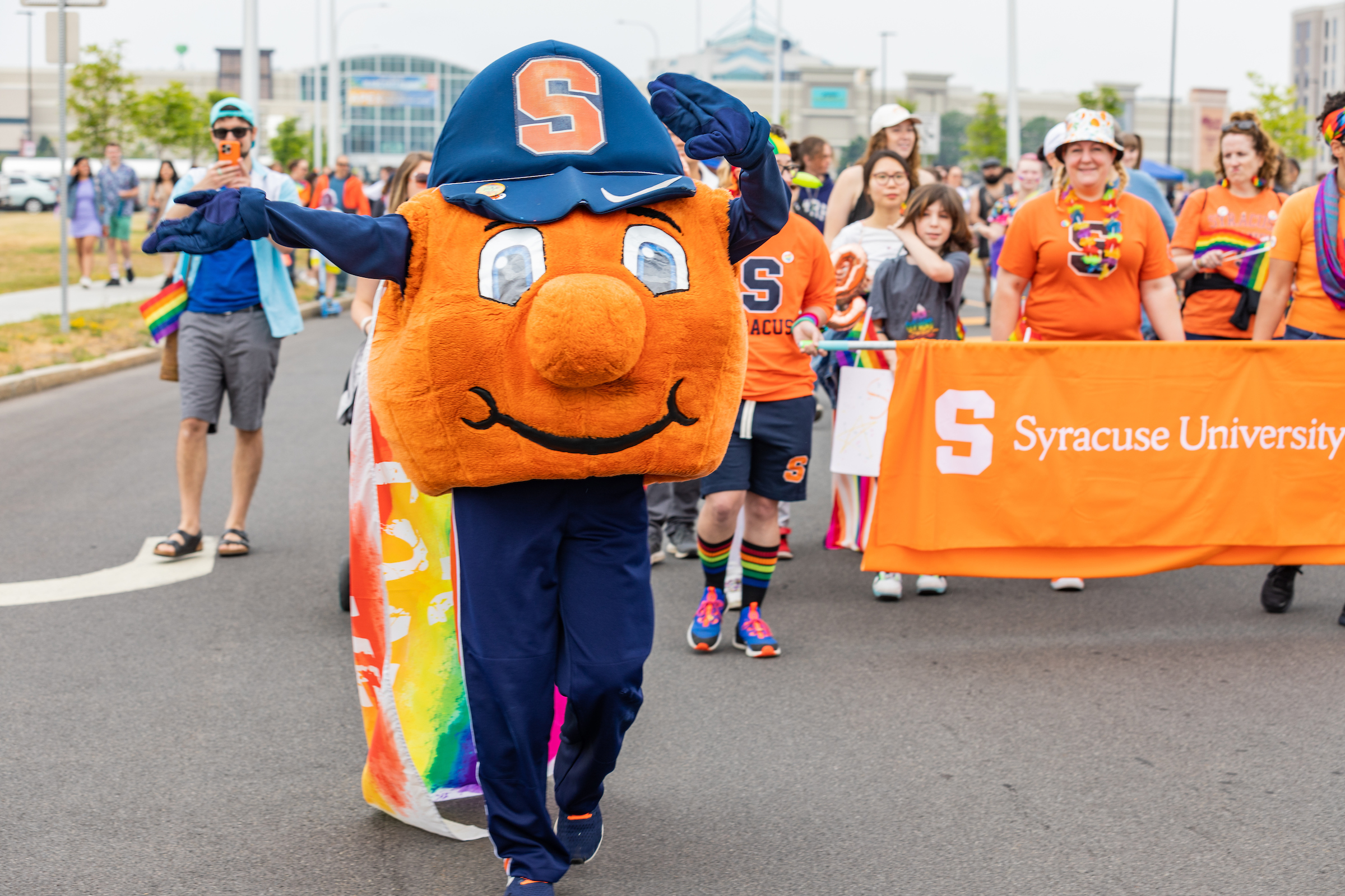 Otto leading the team marching in the Syracuse Pride Parade.