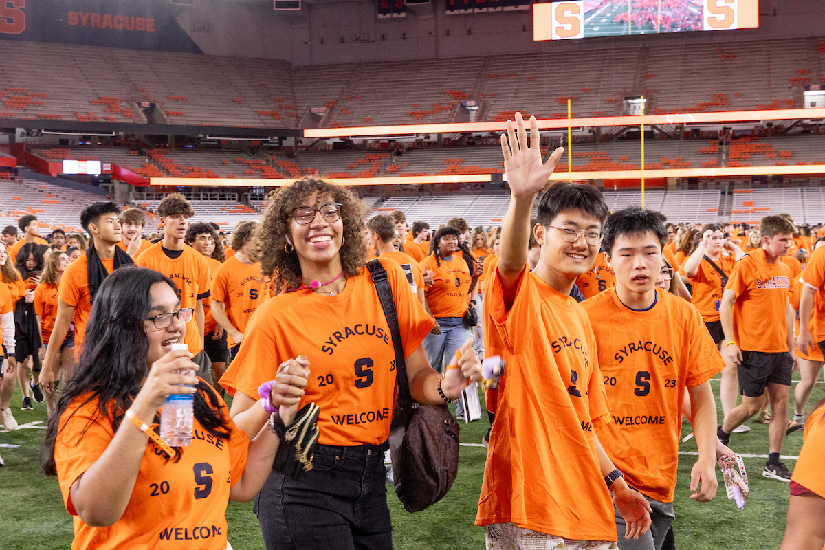 Crowd of students at Dome Sweet Dome 