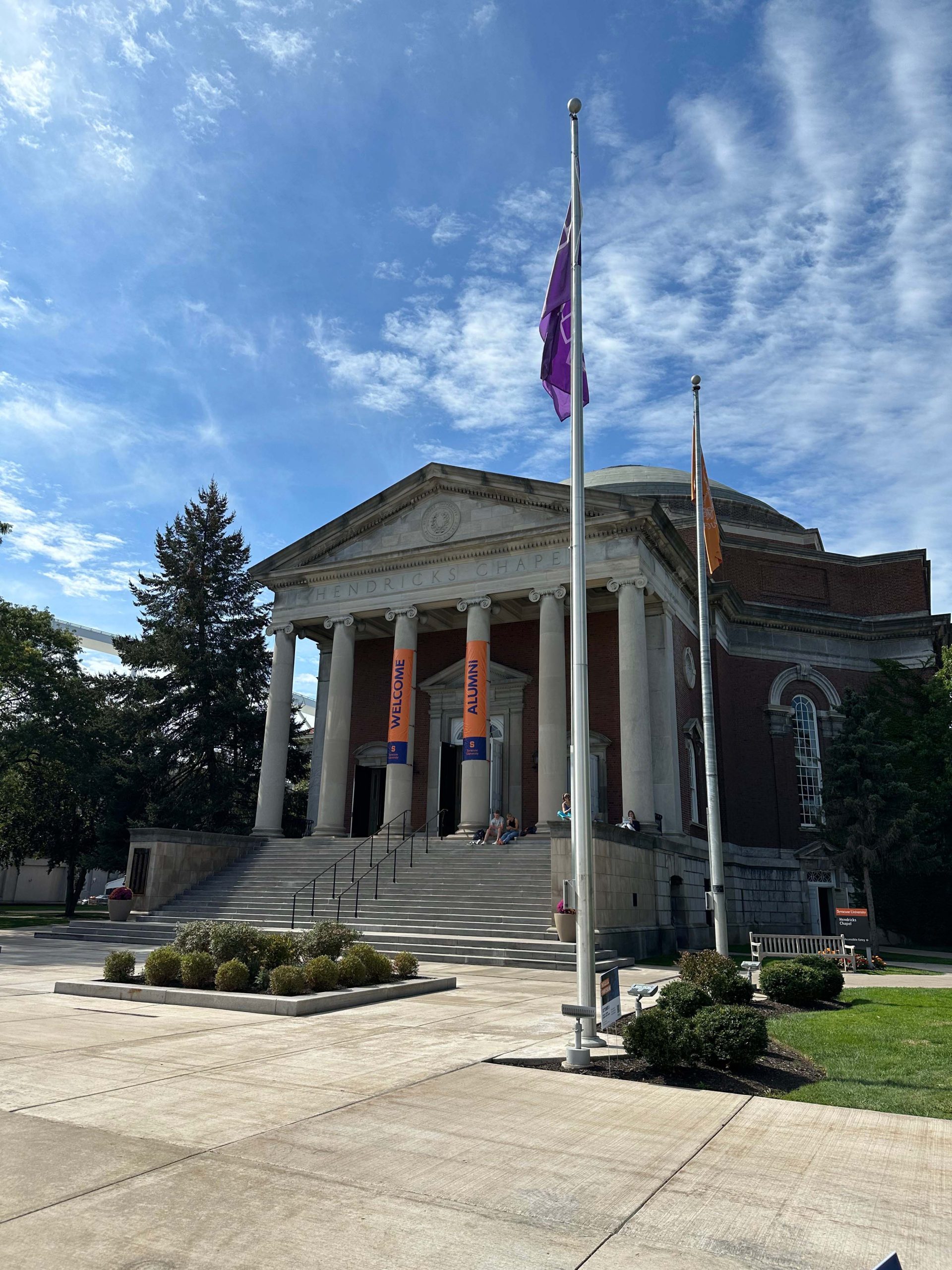 View of Hendricks Chapel on a beautiful sunny day