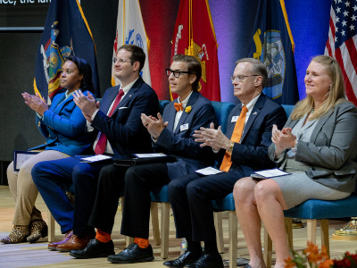 Participants in the Veterans Day Ceremony at the D'Aniello Institute for Veterans and Military Families