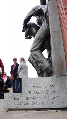 A statue designed by Sharon BuMann