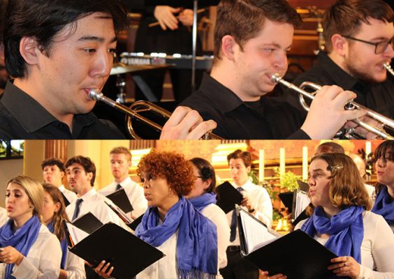 Trumpeters and choir members at St. Paul's in London