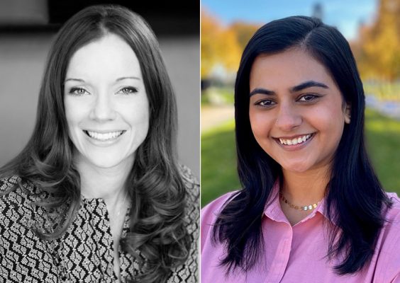 Two women smile while posing for a headshot.