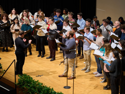 Hendricks Chapel Choir performs at International Thanksgiving Dinner.
