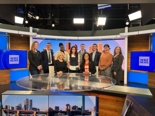 Student veterans on TV set in Boston