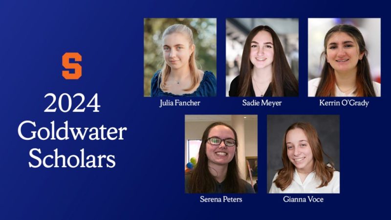 Record Five Syracuse University Students Selected for Prestigious 2024 Goldwater Scholarship