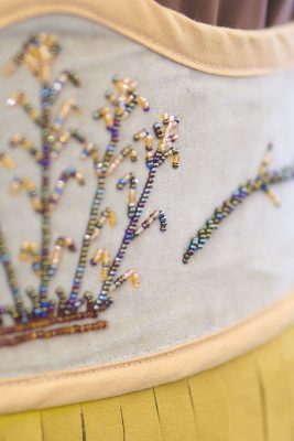 Intricate beadwork on a skirt