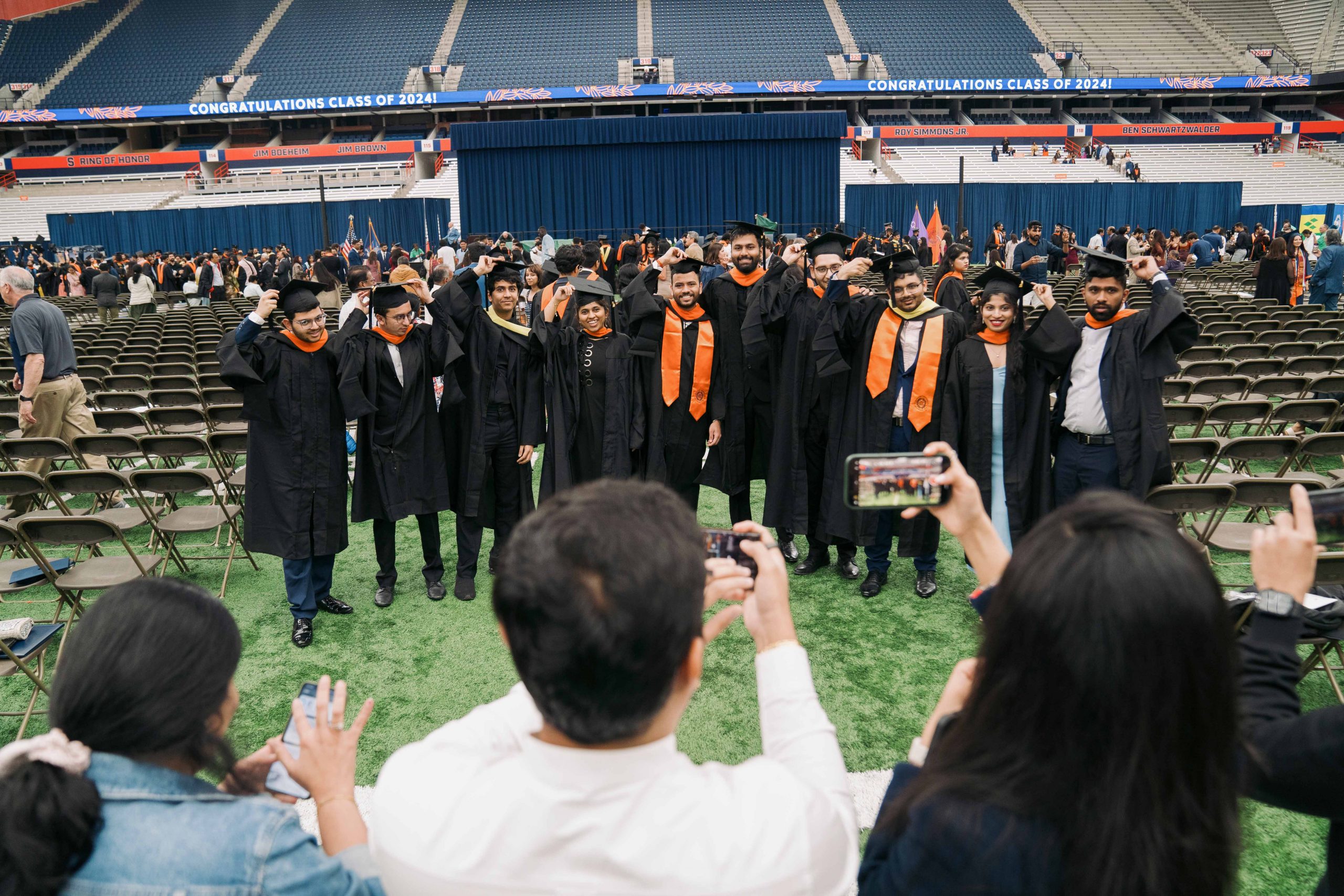 Group of graduates having their picture taken