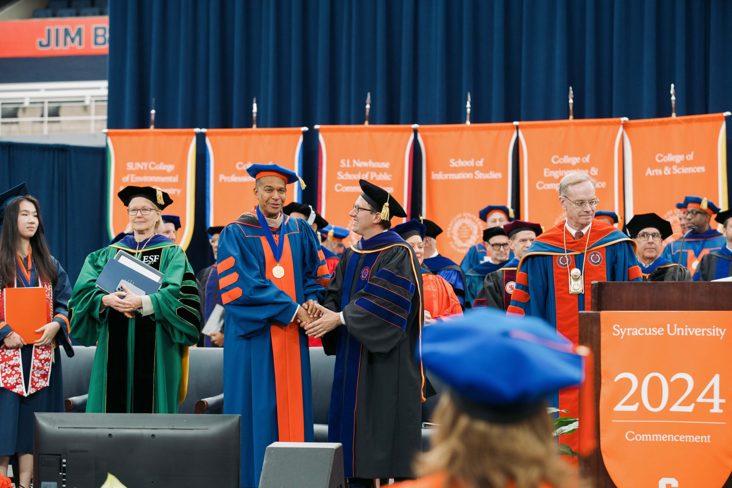 Commencement speakers on stage