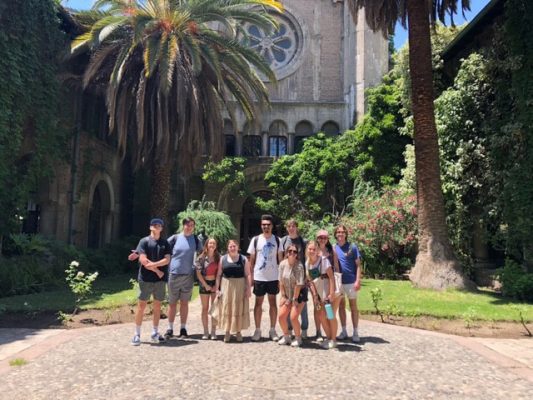 Students pose for a photo in Santiago, Chile.
