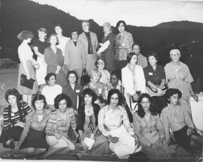 black and white photo of a group of people