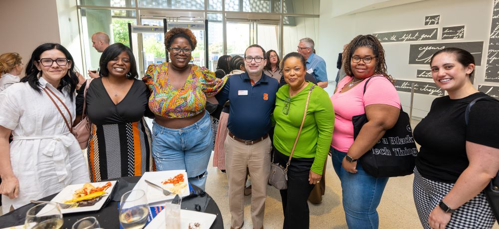 group of women and man at an event