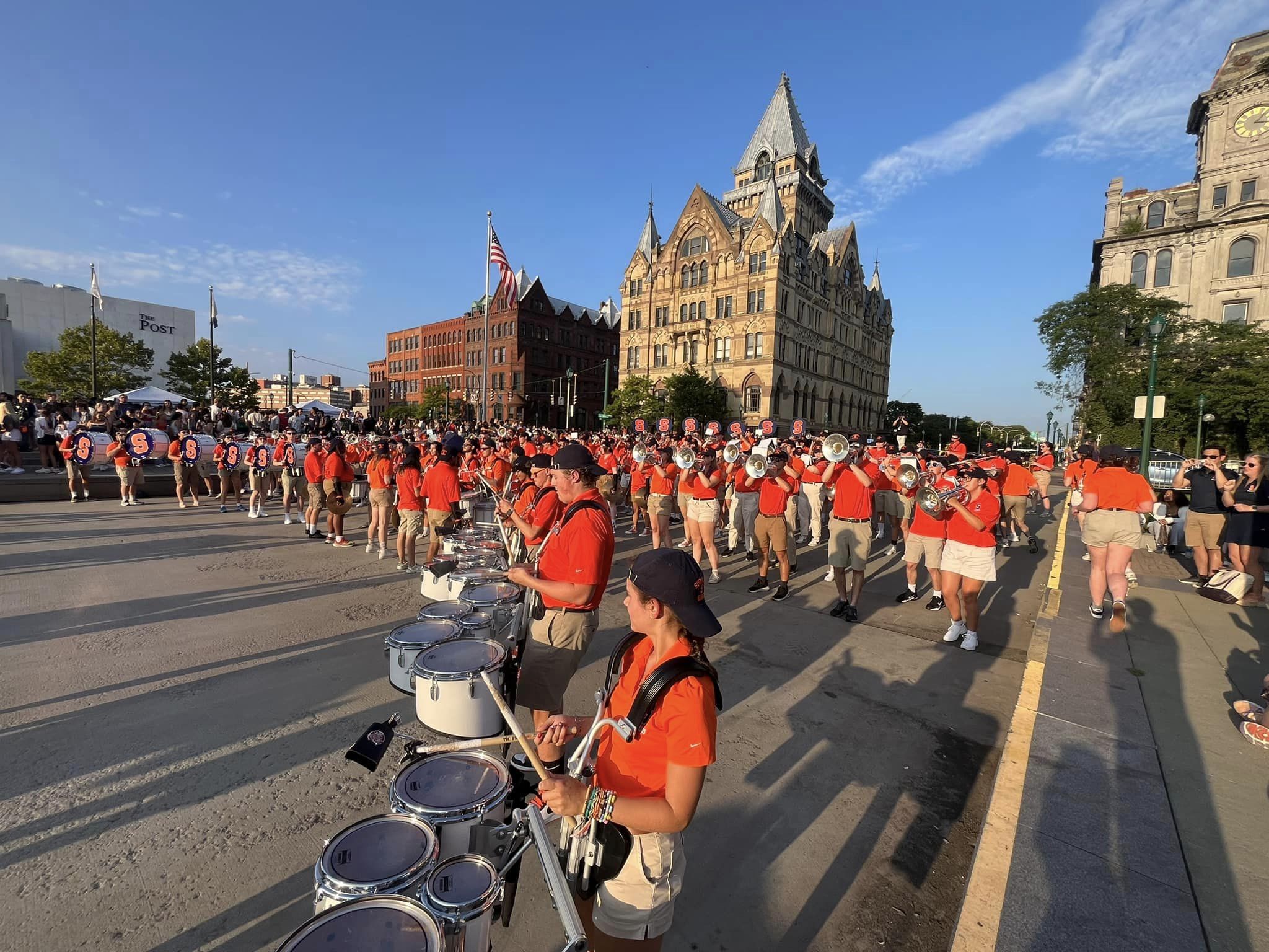 University band performing in downtown Syracuse.