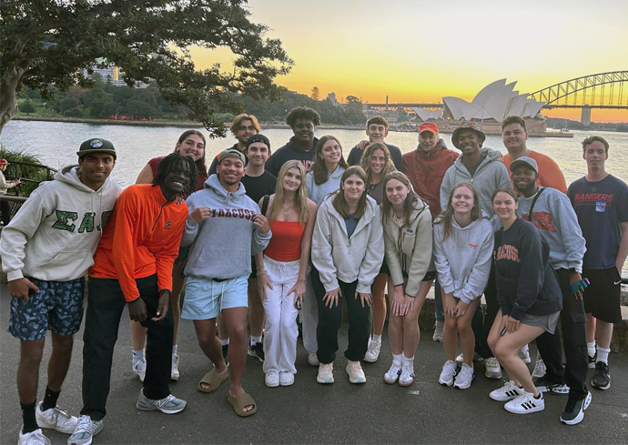 group of Falk students pose together during a summer session in Australia