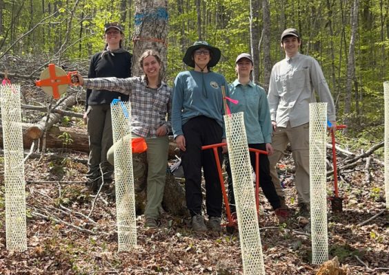 Graduate student Eva Legge and team in Huntington Forest