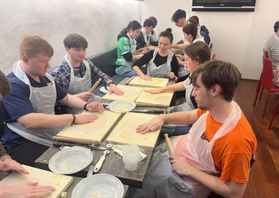 Falk College students in Italy on spring break immersion trip 2025.