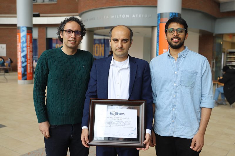 ECS Professor and Students Win Best Electromagnetics Paper Award at Prestigious Conference