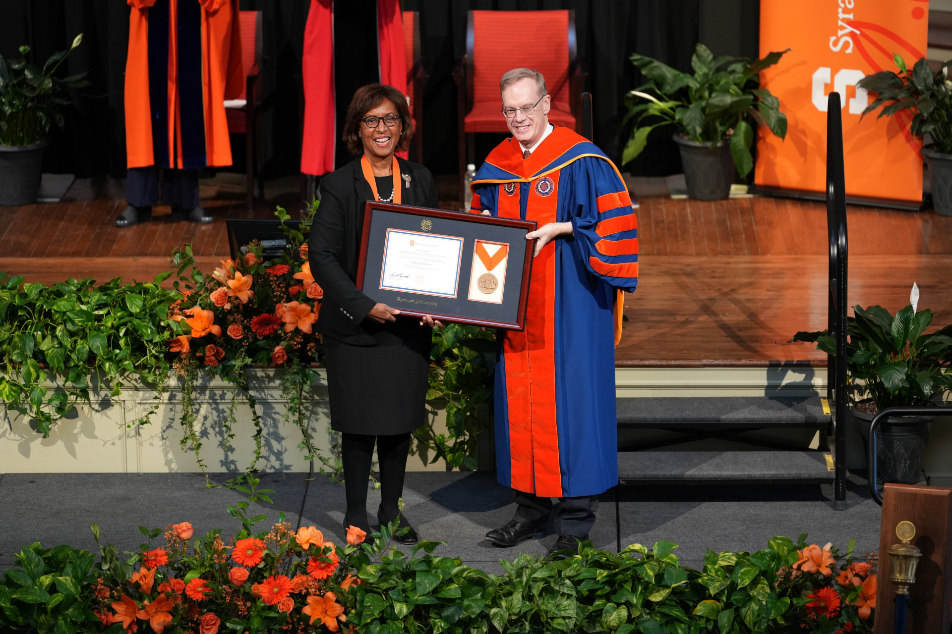 Cydney Johnson and Chancellor Kent Syverud