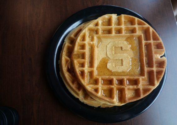 waffle imprinted with Block S
